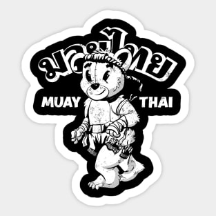 Muay Thai Boxing Mascot Bear Sticker